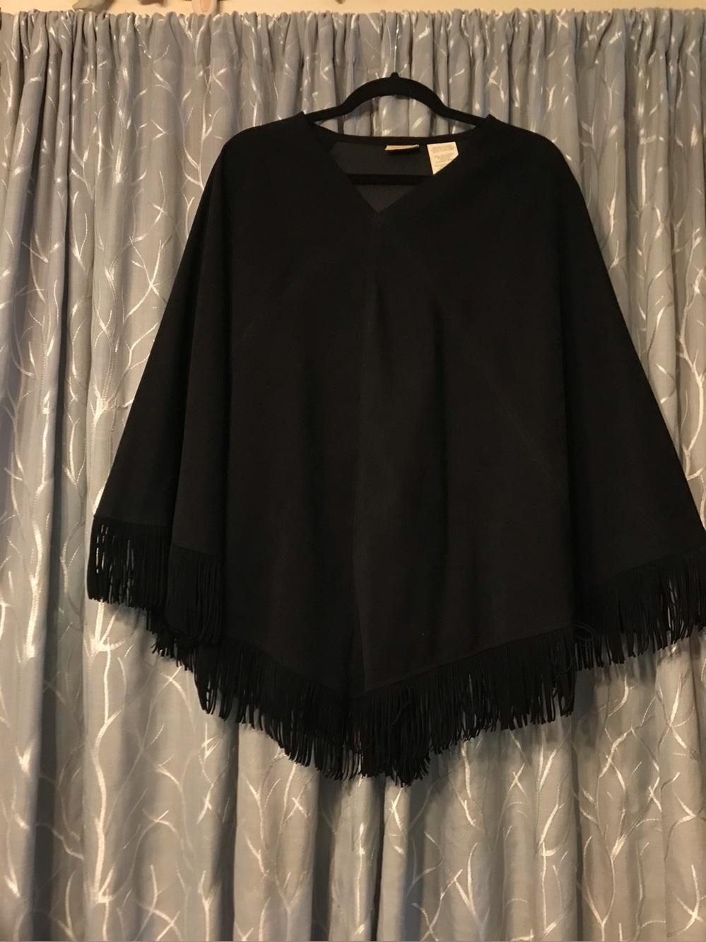 St. John's Bay Black Fringe Poncho